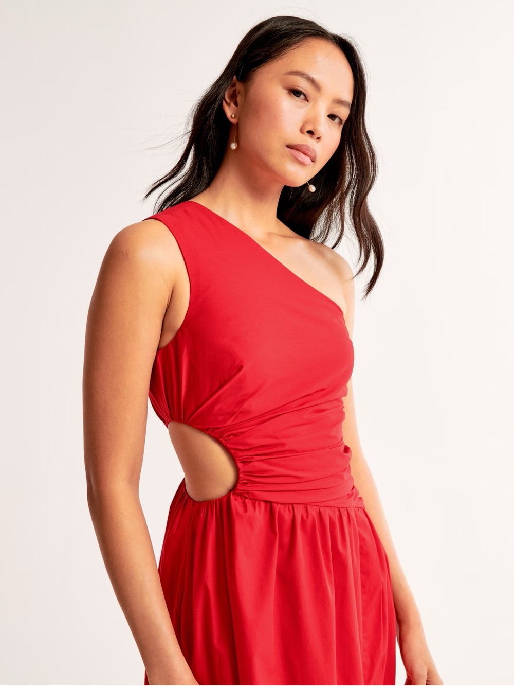 Abercrombie One-shoulder Cut Out Maxi Dress in Green - Picture 3 of 10